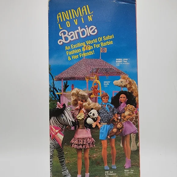 Vintage 1989 Barbie Animal Lovin Nikki Doll & Lion Cub No. 1352 NRFB. - Picture 4 of 10